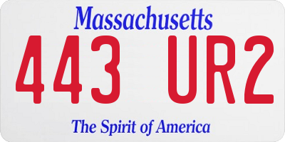 MA license plate 443UR2