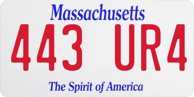 MA license plate 443UR4