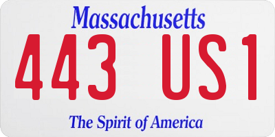 MA license plate 443US1