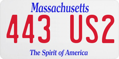 MA license plate 443US2