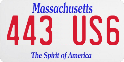 MA license plate 443US6