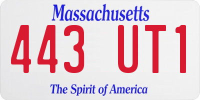 MA license plate 443UT1