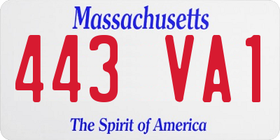 MA license plate 443VA1