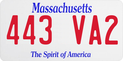 MA license plate 443VA2