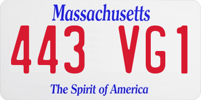 MA license plate 443VG1