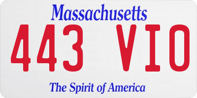 MA license plate 443VI0