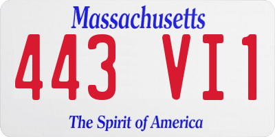 MA license plate 443VI1