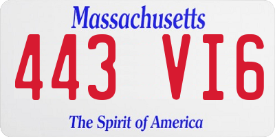 MA license plate 443VI6