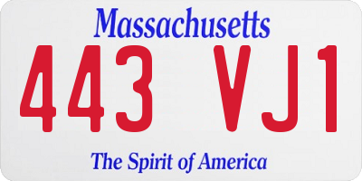 MA license plate 443VJ1