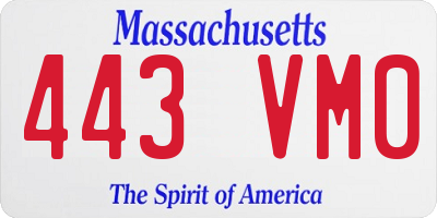 MA license plate 443VM0