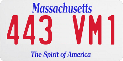 MA license plate 443VM1