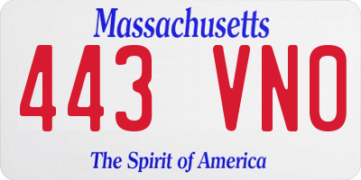 MA license plate 443VN0