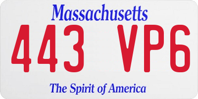 MA license plate 443VP6