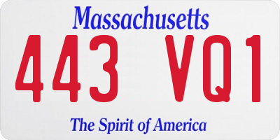 MA license plate 443VQ1