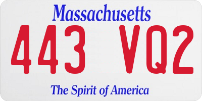 MA license plate 443VQ2