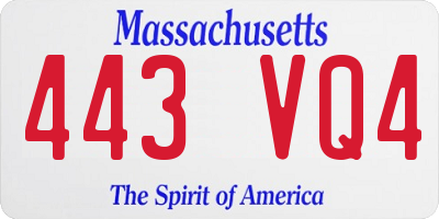 MA license plate 443VQ4