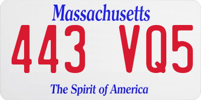 MA license plate 443VQ5