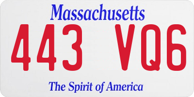 MA license plate 443VQ6
