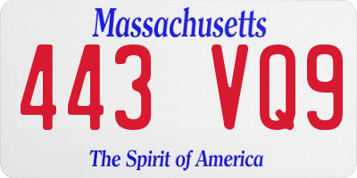 MA license plate 443VQ9