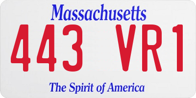 MA license plate 443VR1