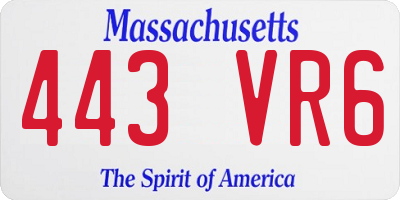 MA license plate 443VR6