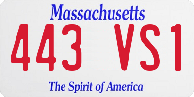 MA license plate 443VS1