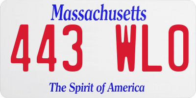 MA license plate 443WL0