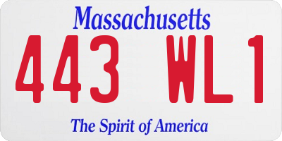 MA license plate 443WL1