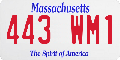 MA license plate 443WM1