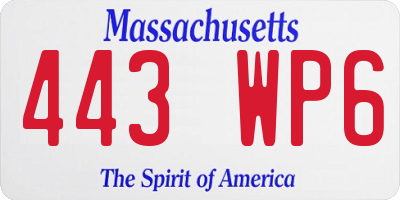 MA license plate 443WP6