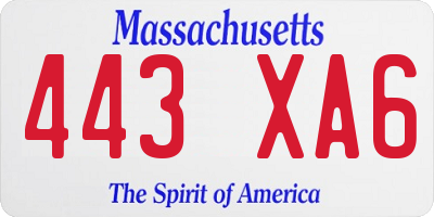 MA license plate 443XA6