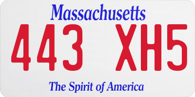 MA license plate 443XH5