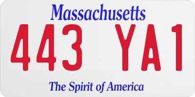 MA license plate 443YA1