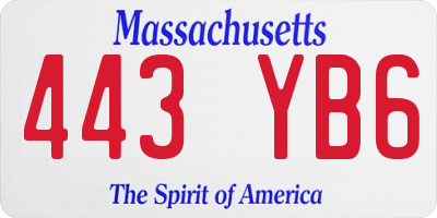 MA license plate 443YB6