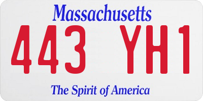 MA license plate 443YH1