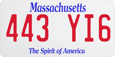 MA license plate 443YI6