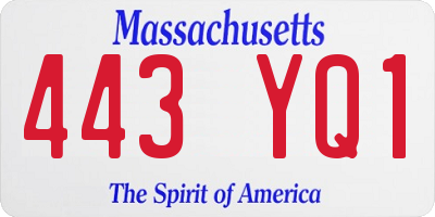 MA license plate 443YQ1