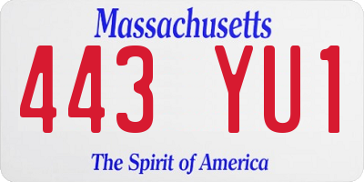 MA license plate 443YU1