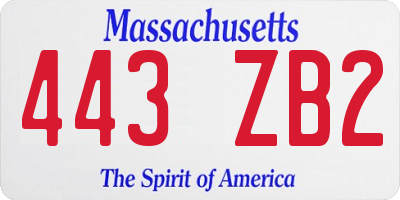 MA license plate 443ZB2
