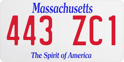 MA license plate 443ZC1