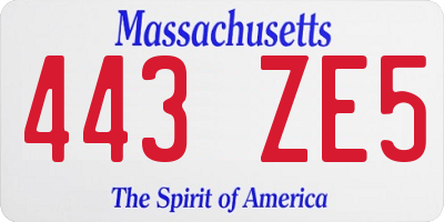 MA license plate 443ZE5