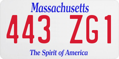 MA license plate 443ZG1