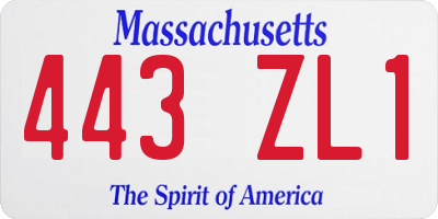 MA license plate 443ZL1