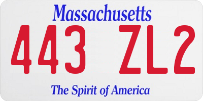 MA license plate 443ZL2