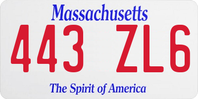 MA license plate 443ZL6
