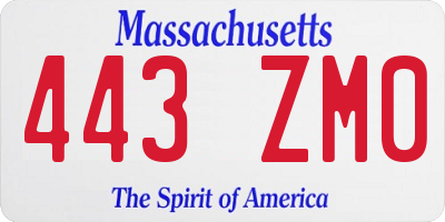 MA license plate 443ZM0