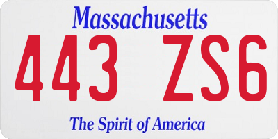 MA license plate 443ZS6