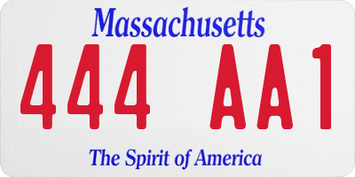 MA license plate 444AA1