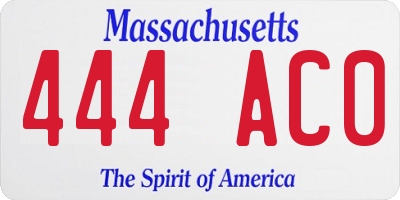 MA license plate 444AC0