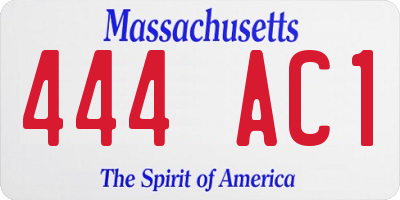 MA license plate 444AC1